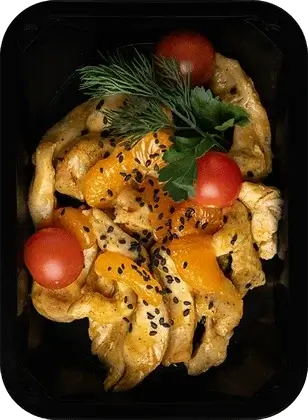 Рагу из курицы с мандаринами и мёдом