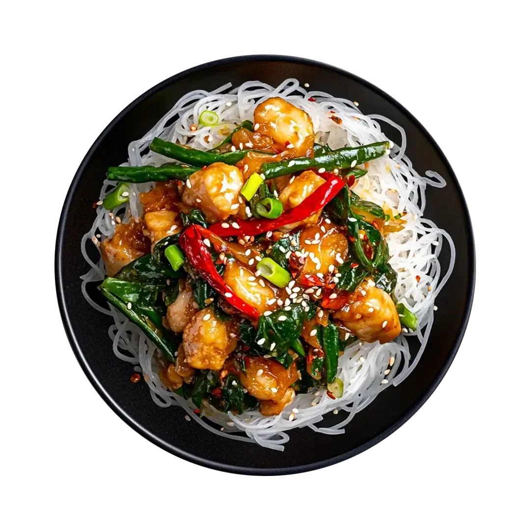 Стир-фрай с рисовой лапшой